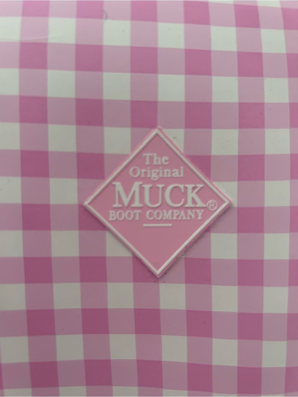 pink gingham The Original Muck Boot Company boots NEW NIB women’s size 9 - Picture 16 of 16
